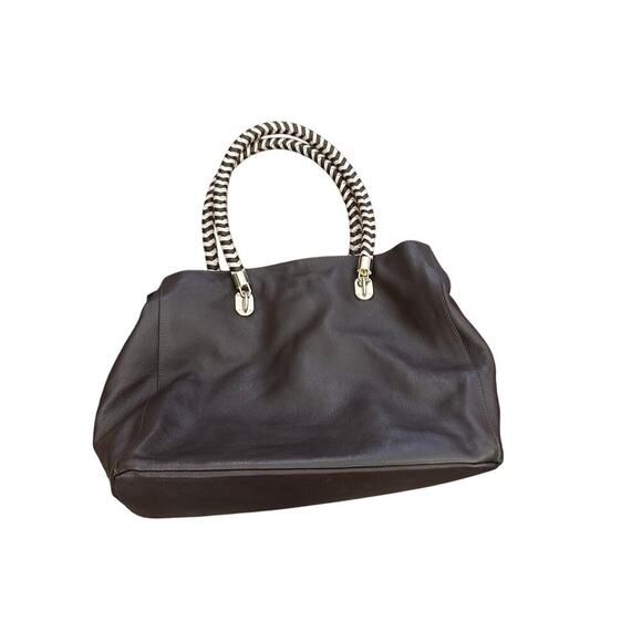 Cole Haan Women's Brown Leather Bethany Weave Tote Bag - Picture 2 of 9